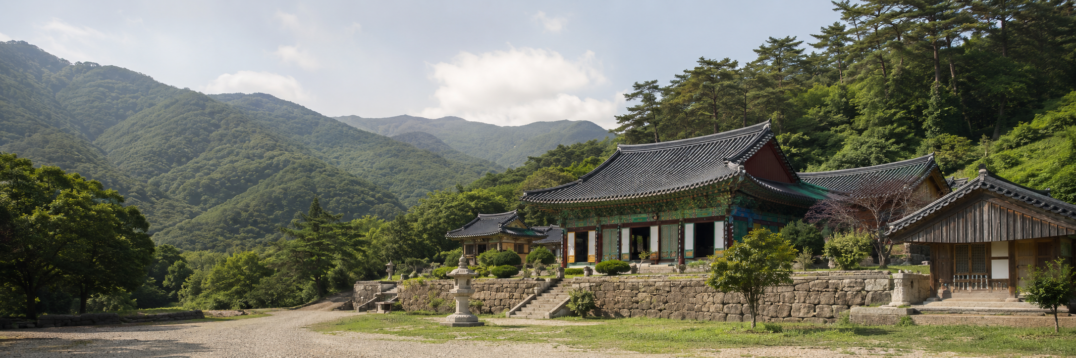 도윤사 전경 — 산사와 대웅전